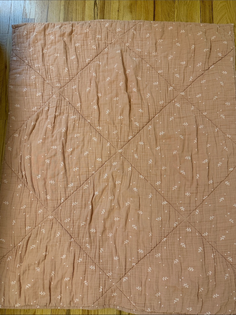 Soft Woven Dusty Rose Quilted Crib Quilt